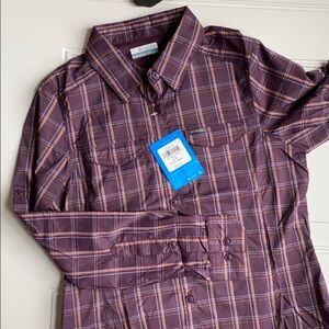NWT Columbia Silver Ridge Plaid Long Sleeve Button Down Shirt - Sun Protection S